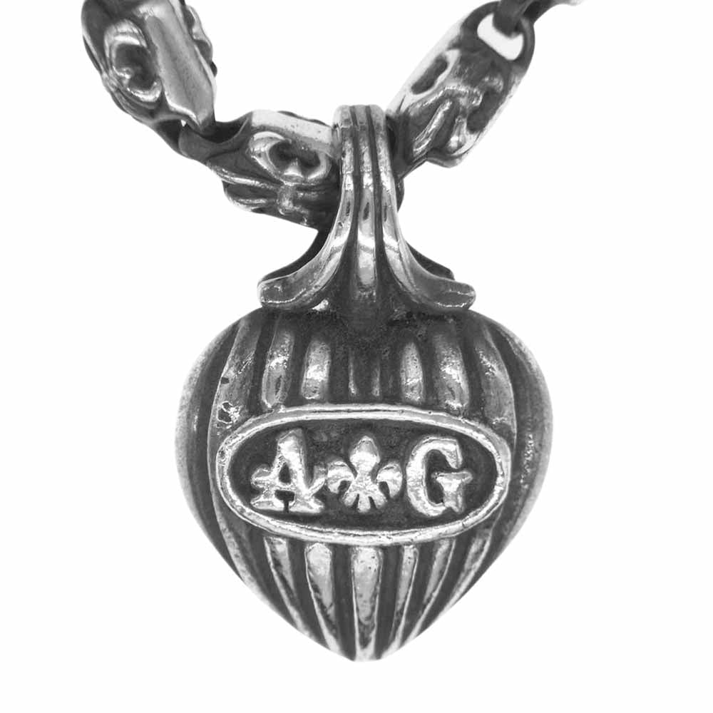 A&G エーアンドジー クロスリンク ハート ネックレス シルバー系【中古