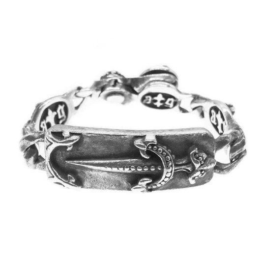 A&G エーアンドジー クリップ ダガー ID クラシック チェーン ブレスレット シルバー系【中古】