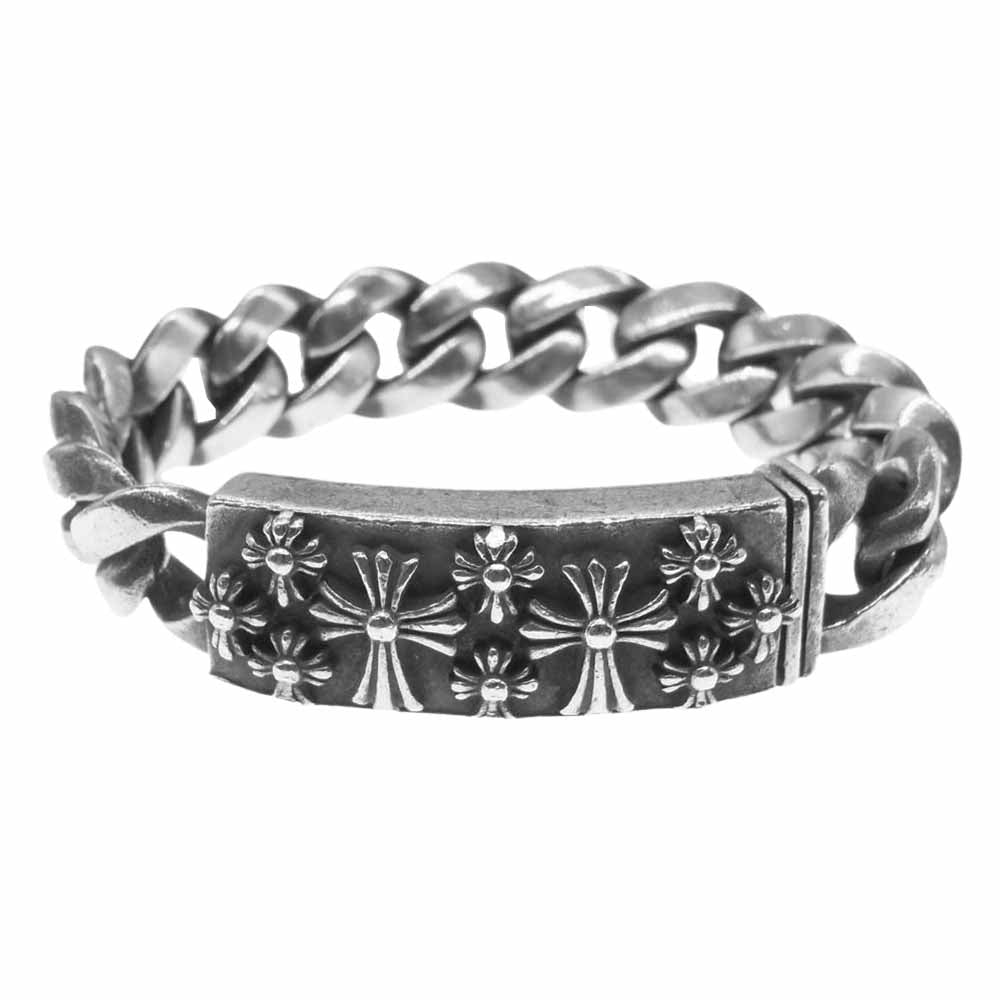 A&G エーアンドジー マルチ クロス ID クラシック チェーン ブレスレット シルバー系【中古】