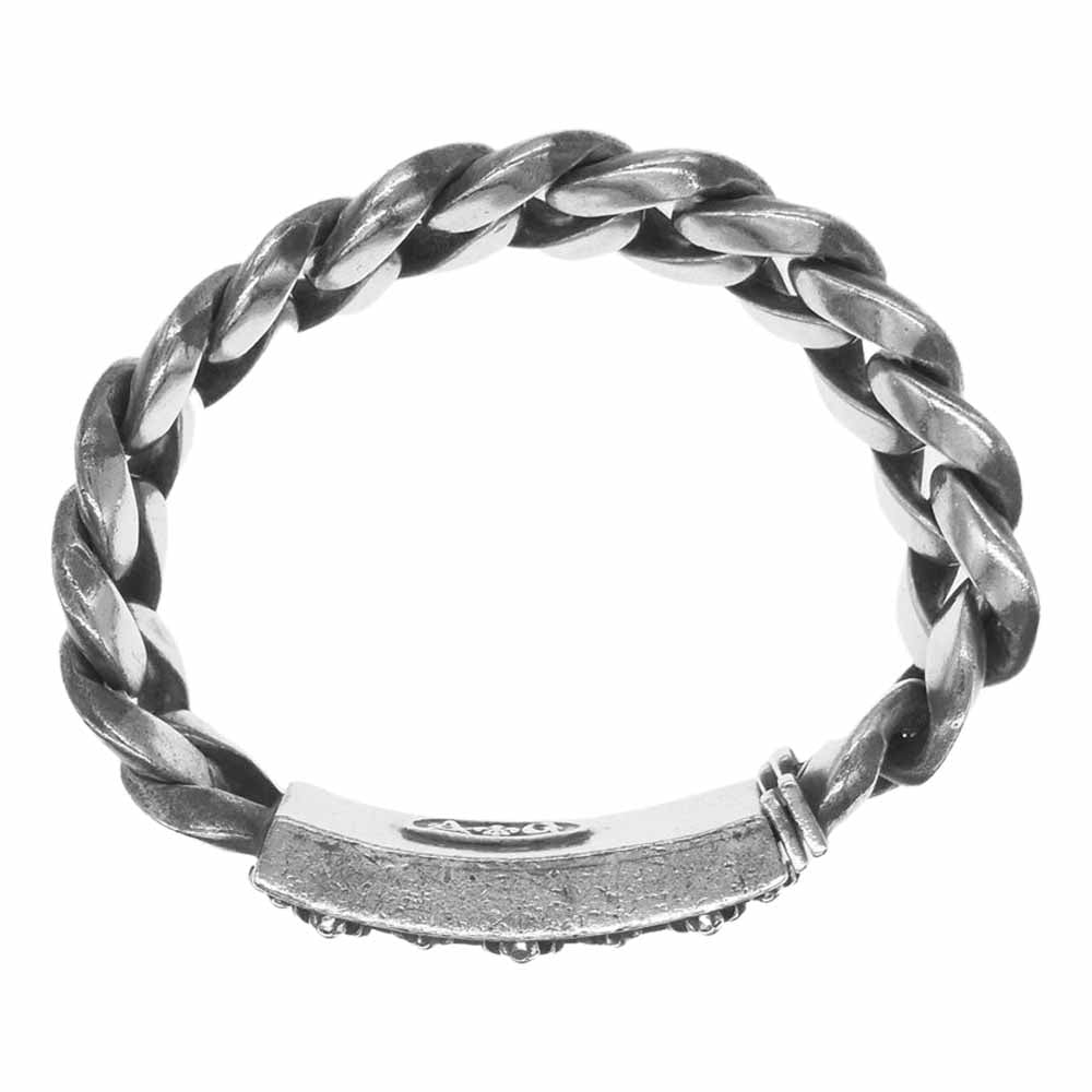 A&G エーアンドジー マルチ クロス ID クラシック チェーン ブレスレット シルバー系【中古】