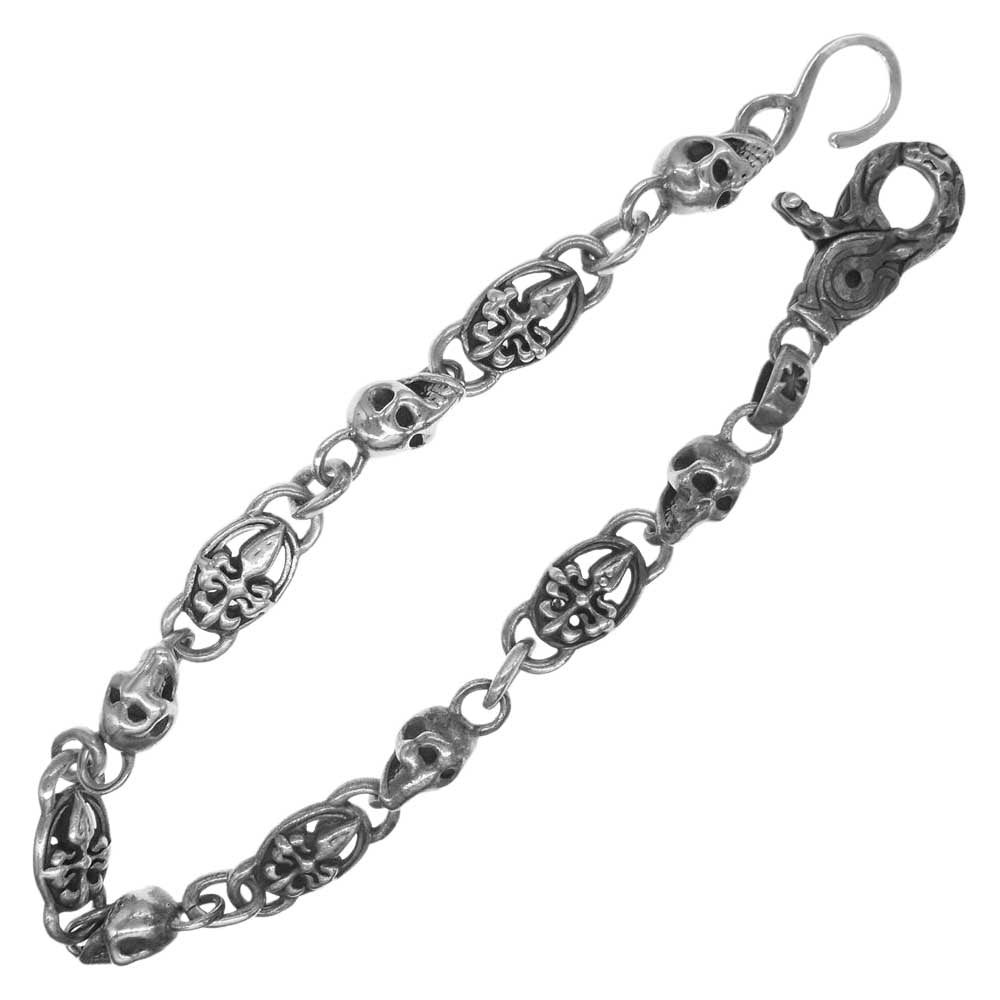 A&G エーアンドジー スカル 1クリップ ウォレットチェーン シルバー系【中古】