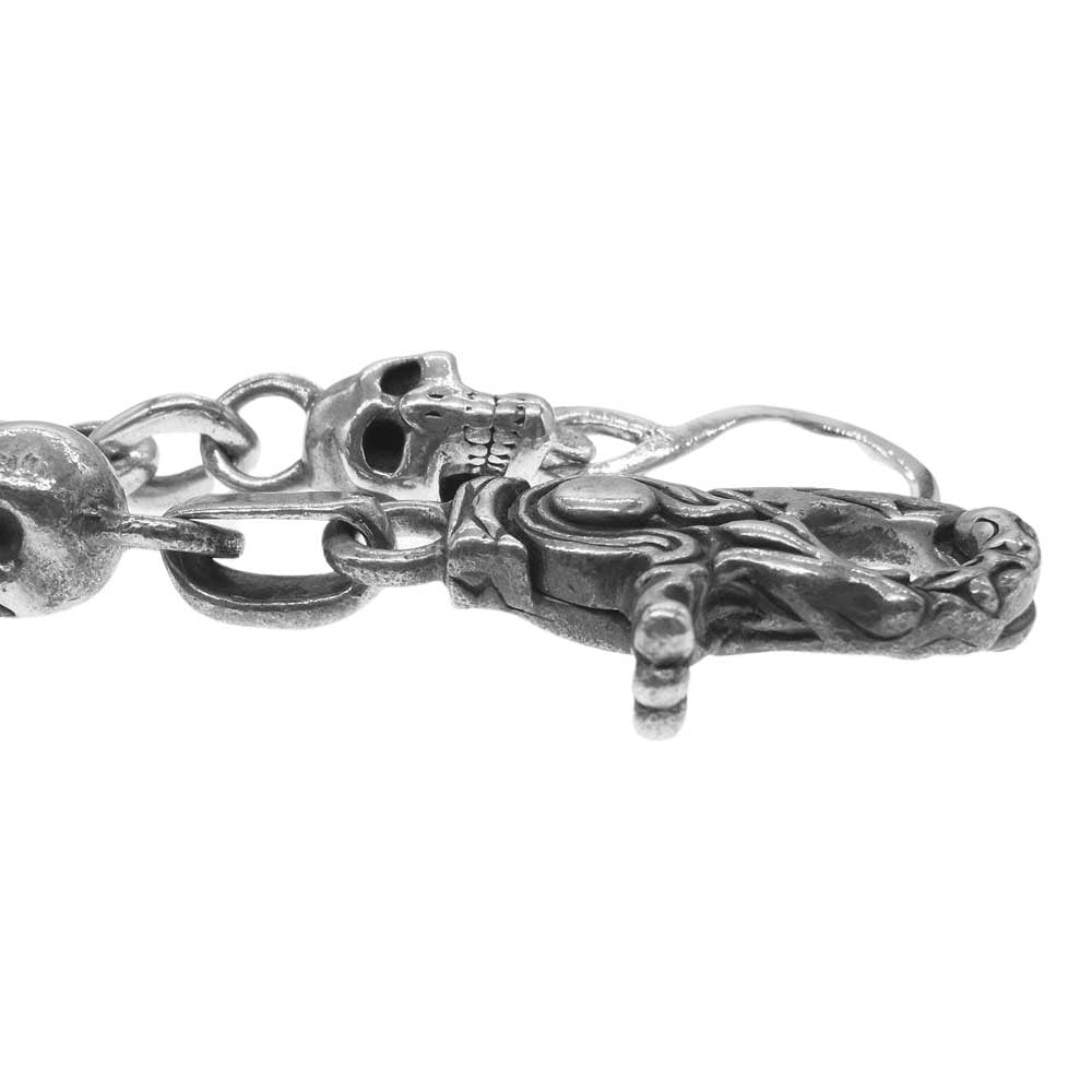 A&G エーアンドジー スカル 1クリップ ウォレットチェーン シルバー系【中古】
