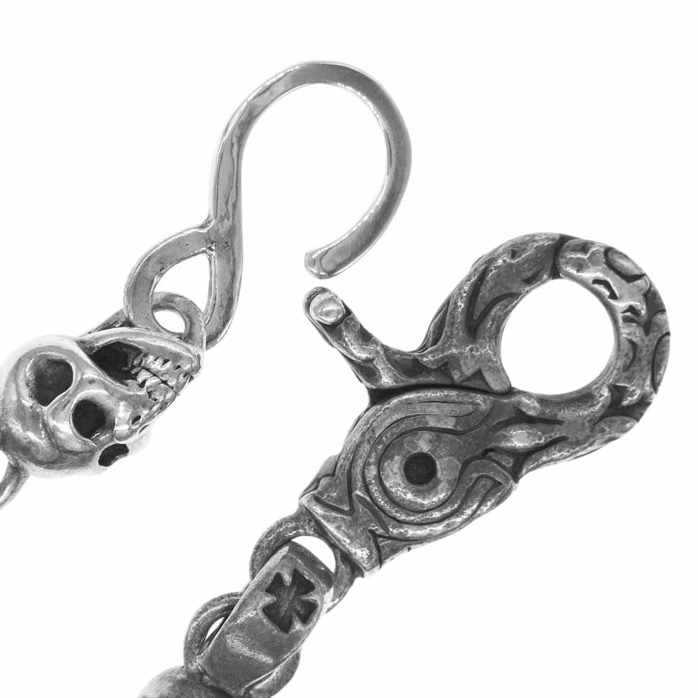 A&G エーアンドジー スカル 1クリップ ウォレットチェーン シルバー系【中古】