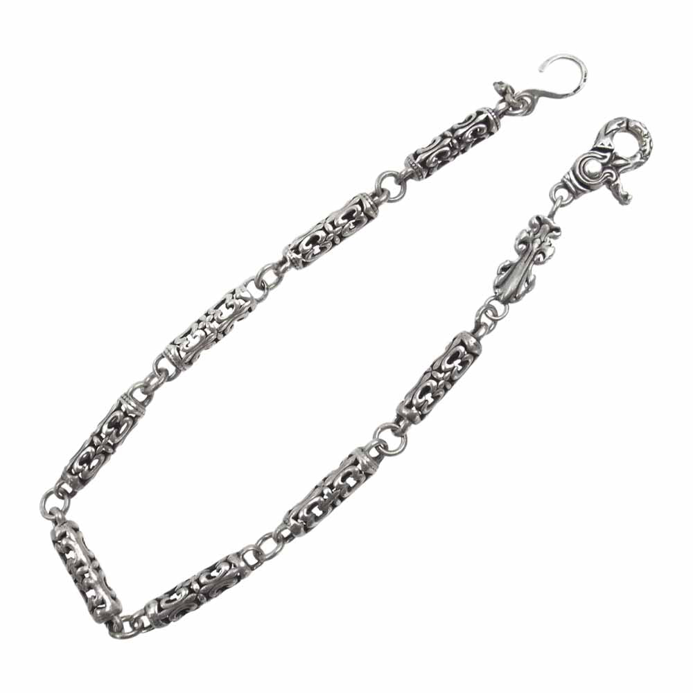 A&G エーアンドジー 1クリップ ロングシリンダー ローラー 9リンク クロス フック ウォレットチェーン シルバー系【中古】