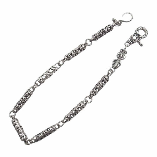 A&G エーアンドジー 1クリップ ロングシリンダー ローラー 9リンク クロス フック ウォレットチェーン シルバー系【中古】