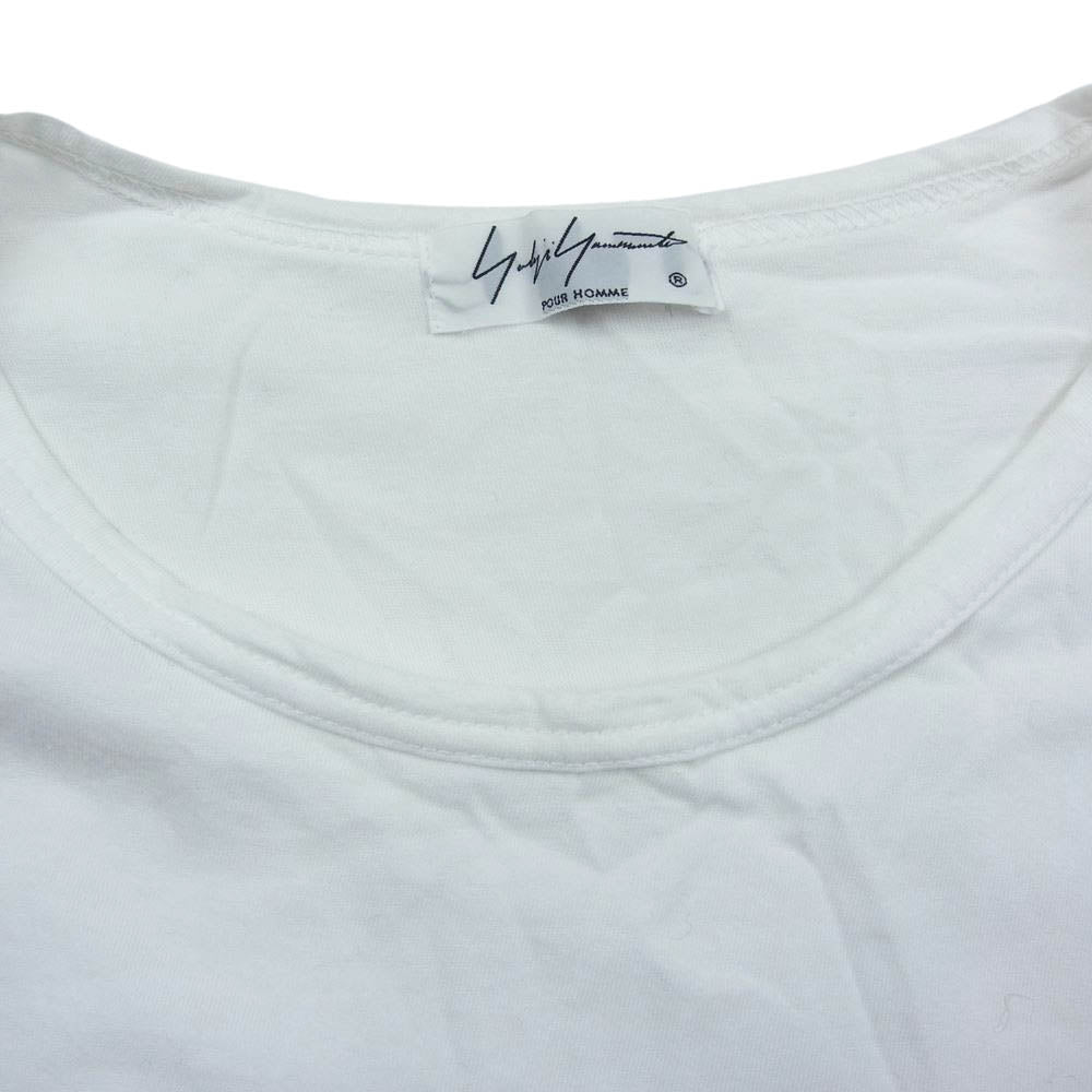 Yohji Yamamoto POUR HOMME ヨウジヤマモトプールオム 19SS HH-T02-077 丸首半袖 クルーネック Tシャツ カットソー ホワイト系 3【中古】
