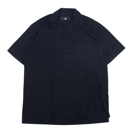 Yohji Yamamoto ヨウジヤマモト MY-B52-032 コットンブロード オープンカラー 半袖 シャツ ネイビー系 3【中古】