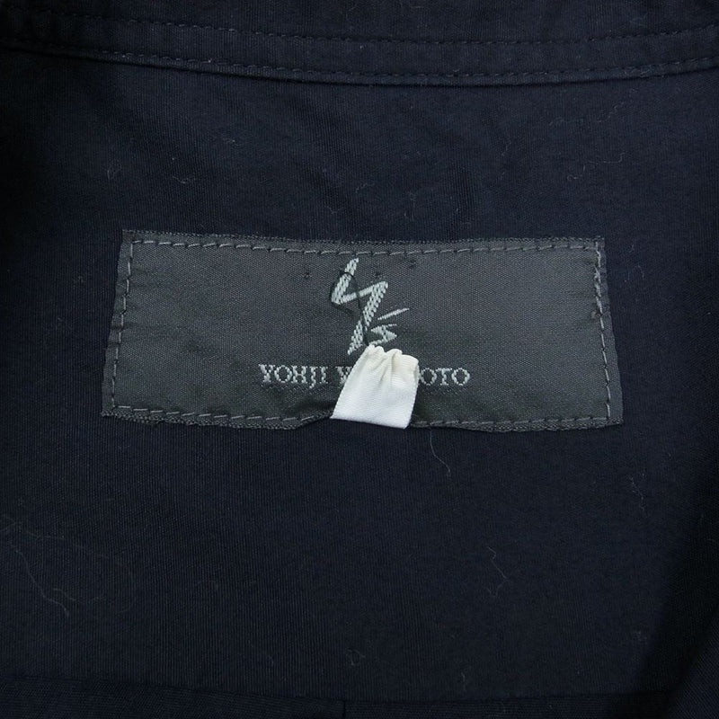 Yohji Yamamoto ヨウジヤマモト MY-B52-032 コットンブロード オープンカラー 半袖 シャツ ネイビー系 3【中古】