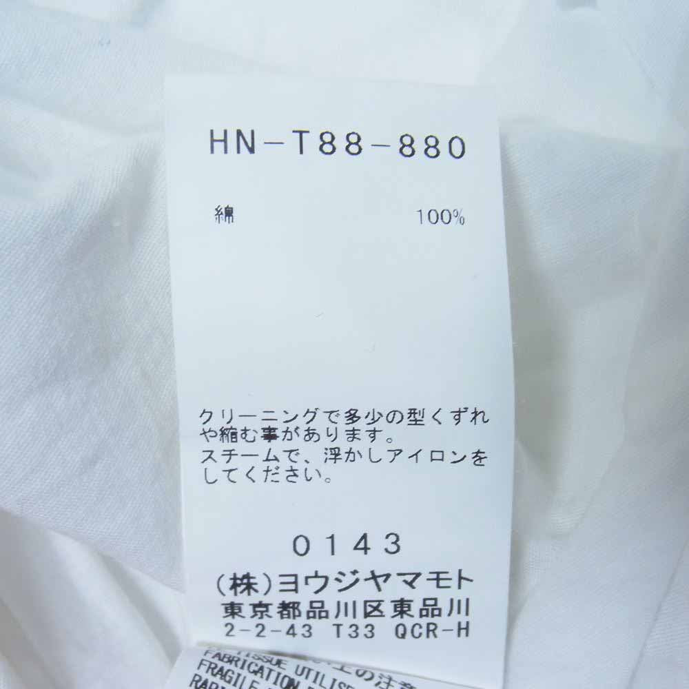 Yohji Yamamoto POUR HOMME ヨウジヤマモトプールオム 20SS HN-T88-880 綿天竺 アシンメトリー ドレープ 切替 半袖 Tシャツ カットソー ホワイト系 3【中古】