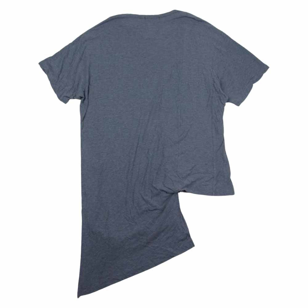 Yohji Yamamoto POUR HOMME ヨウジヤマモトプールオム HO-T02-070 アシンメトリー ドレープ 切替 半袖 Tシャツ カットソー グレー グレー系 3【中古】