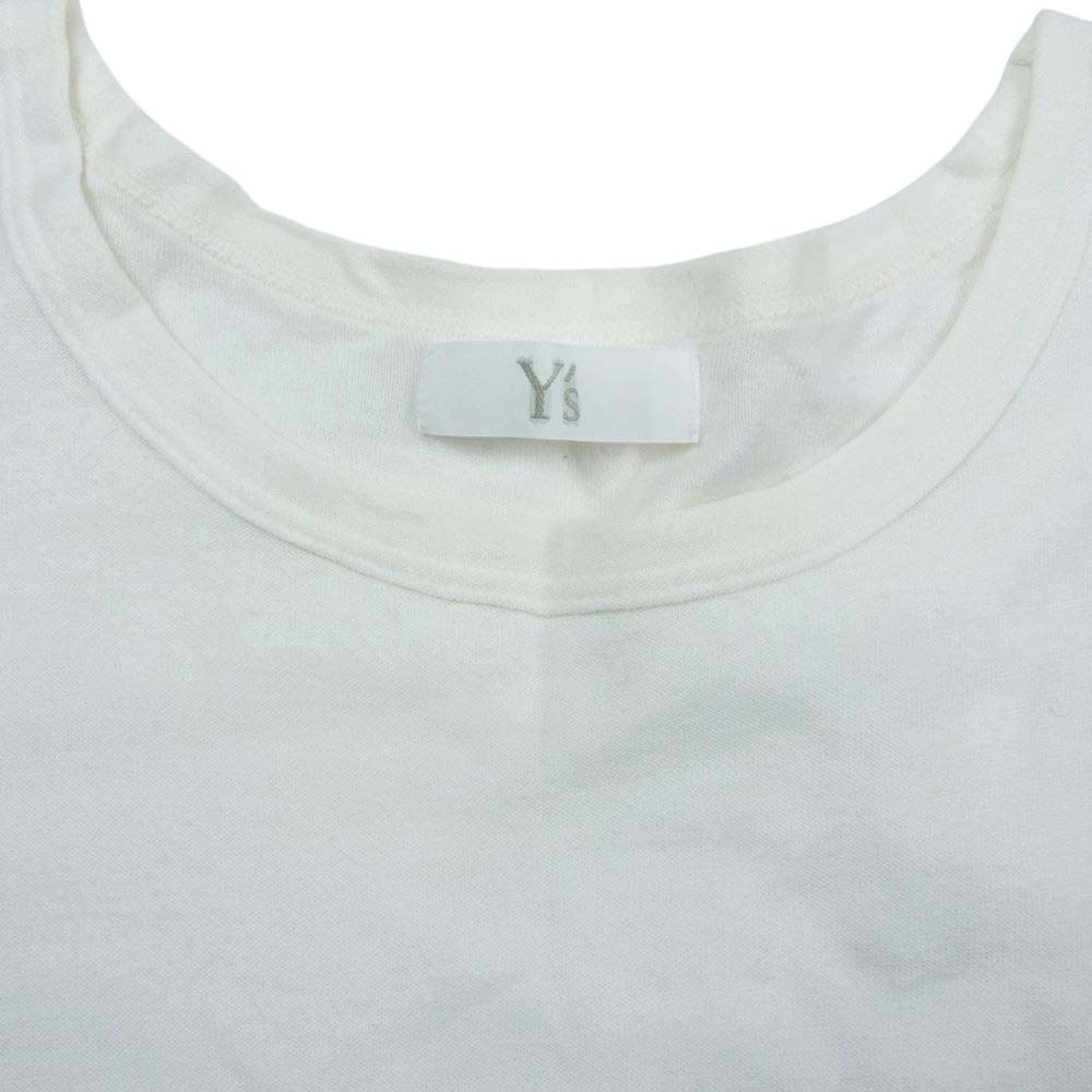 Yohji Yamamoto ヨウジヤマモト MV-T73-046 Y's for men ワイズフォーメン コットン 製品染め 天竺 バックジャカード フラワー 半袖 Tシャツ ホワイト系 2【中古】