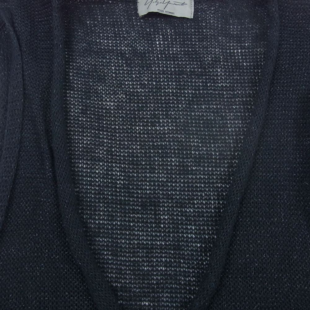 Yohji Yamamoto POUR HOMME ヨウジヤマモトプールオム H0-K77-371 メッシュ生地 リネン混 ロング ベスト ジレ ブラック系 3【中古】