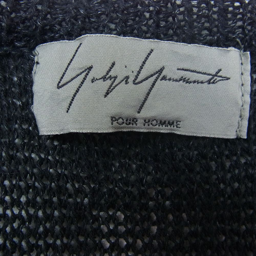 Yohji Yamamoto POUR HOMME ヨウジヤマモトプールオム H0-K77-371 メッシュ生地 リネン混 ロング ベスト ジレ ブラック系 3【中古】