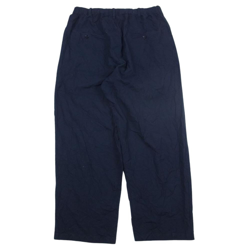 Yohji Yamamoto POUR HOMME ヨウジヤマモトプールオム HG-P97-906 ポリレーヨン ワッシャー しわ加工 ワイド サルエルパンツ ネイビー系 3【中古】