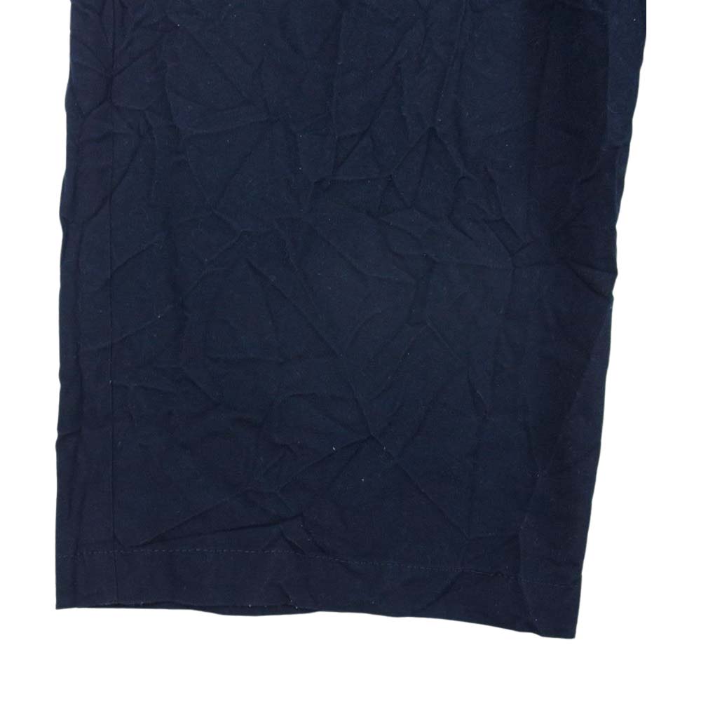 Yohji Yamamoto POUR HOMME ヨウジヤマモトプールオム HG-P97-906 ポリレーヨン ワッシャー しわ加工 ワイド サルエルパンツ ネイビー系 3【中古】