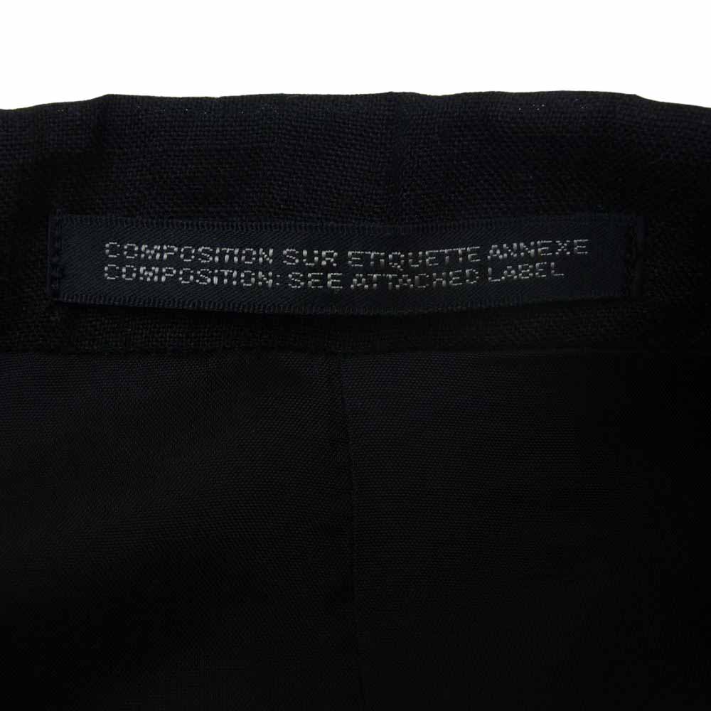 Yohji Yamamoto POUR HOMME ヨウジヤマモトプールオム 22SS HG-J38-304 BELGIUM LINEN SQUARE TAB JACKET リネン ジャケット ブラック系 2【中古】