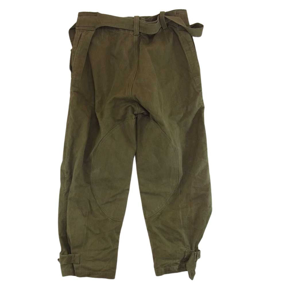 フランス軍 ヴィンテージ 40s モーターサイクル オーバー パンツ カーキ系 サイズ表記無【中古】