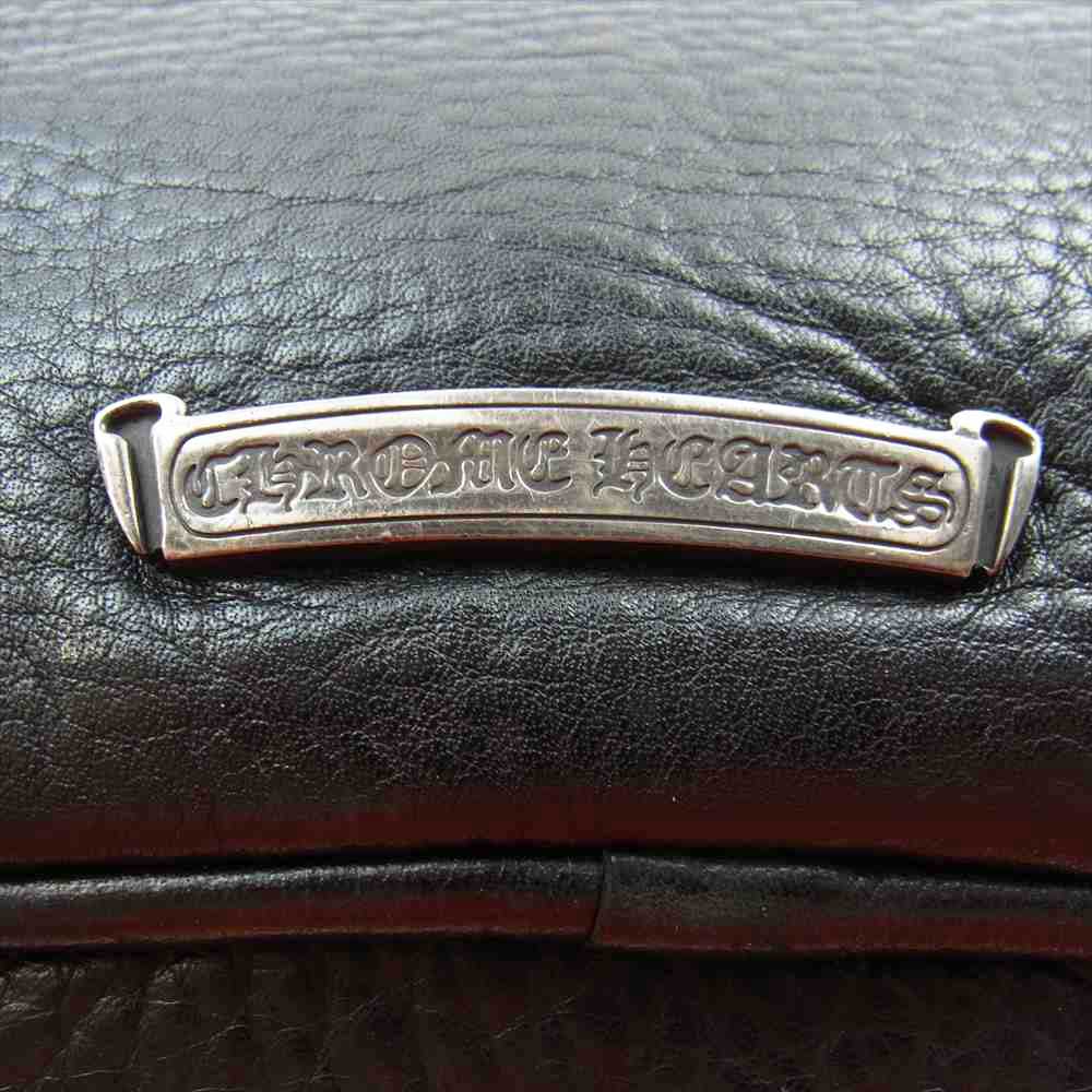 CHROME HEARTS クロムハーツ（原本無） CH PLAIN JJDEAN JJディーン ダガージップ レザー ハンドバッグ トートバッグ スモール ブラック系 シルバー系【中古】