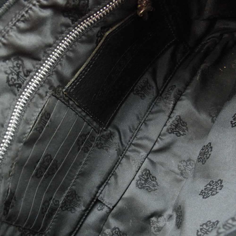 CHROME HEARTS クロムハーツ（原本無） CH PLAIN JJDEAN JJディーン ダガージップ レザー ハンドバッグ トートバッグ スモール ブラック系 シルバー系【中古】