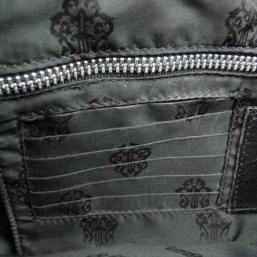 CHROME HEARTS クロムハーツ（原本無） CH PLAIN JJDEAN JJディーン ダガージップ レザー ハンドバッグ トートバッグ スモール ブラック系 シルバー系【中古】