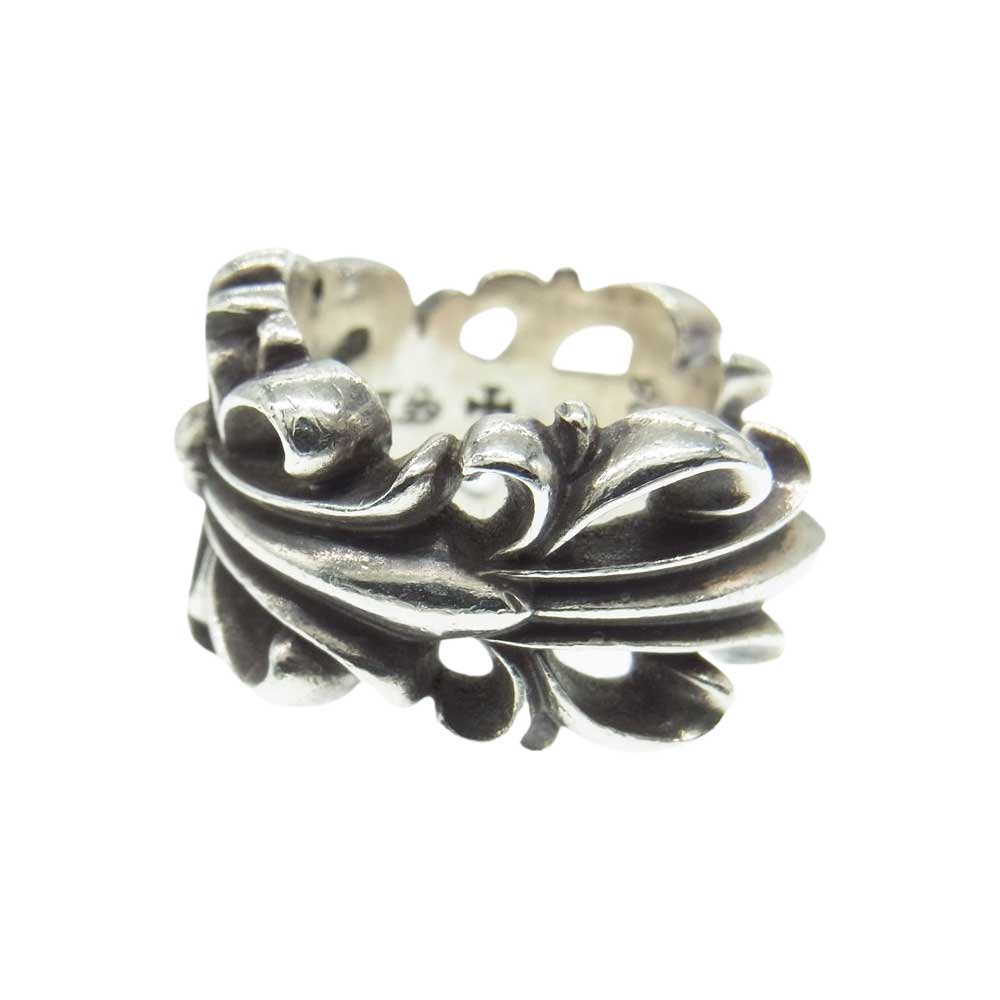 CHROME HEARTS クロムハーツ（原本無） ダブル フローラル クロス リング シルバー系 17号【中古】