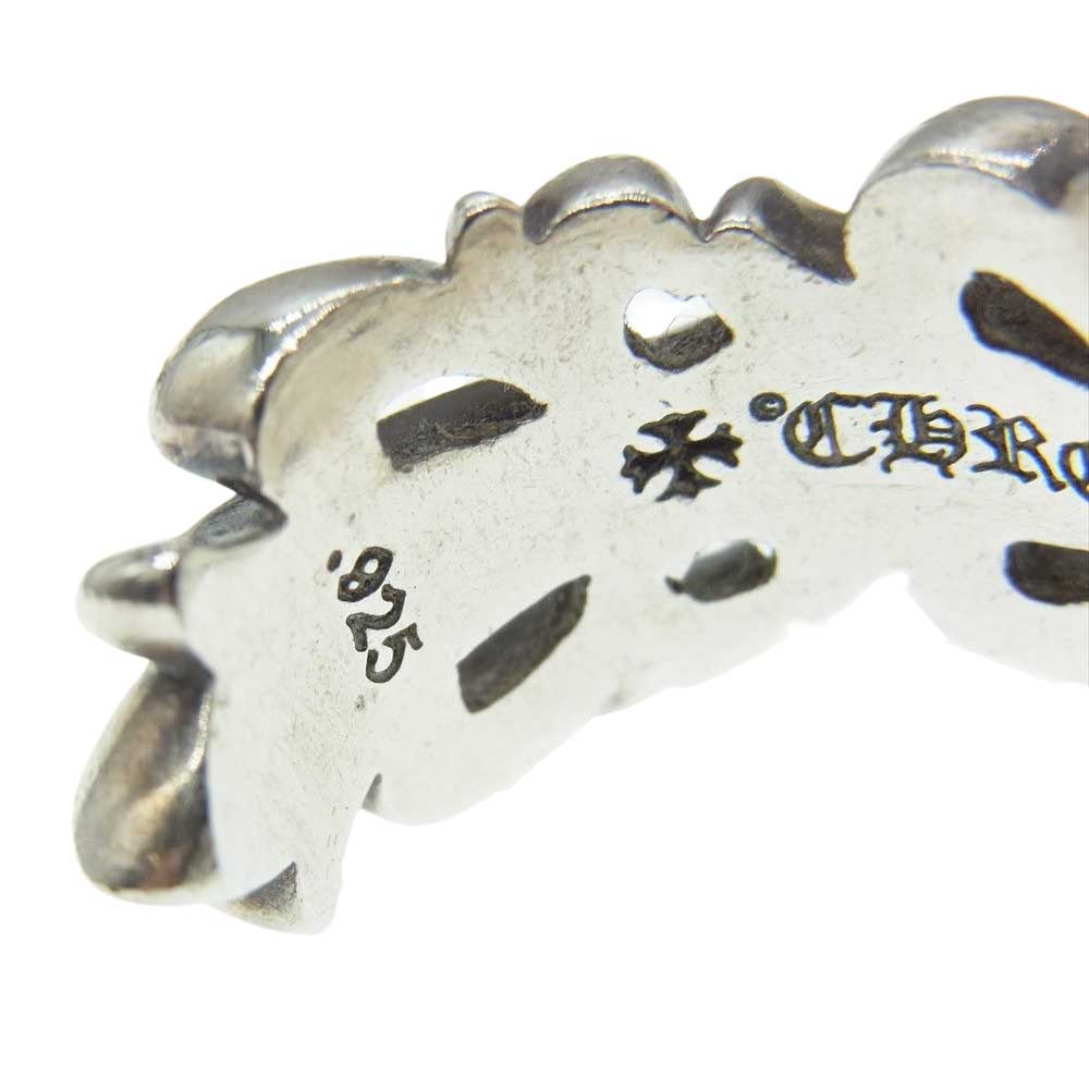 CHROME HEARTS クロムハーツ（原本無） ダブル フローラル クロス リング シルバー系 17号【中古】