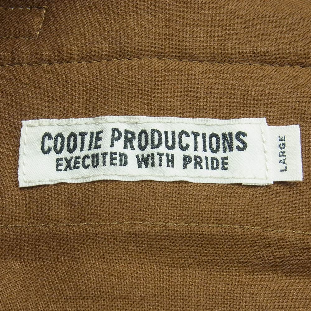 COOTIE クーティー 2タック ワイド イージー スラックス パンツ 日本製 ブラウン系 L【中古】