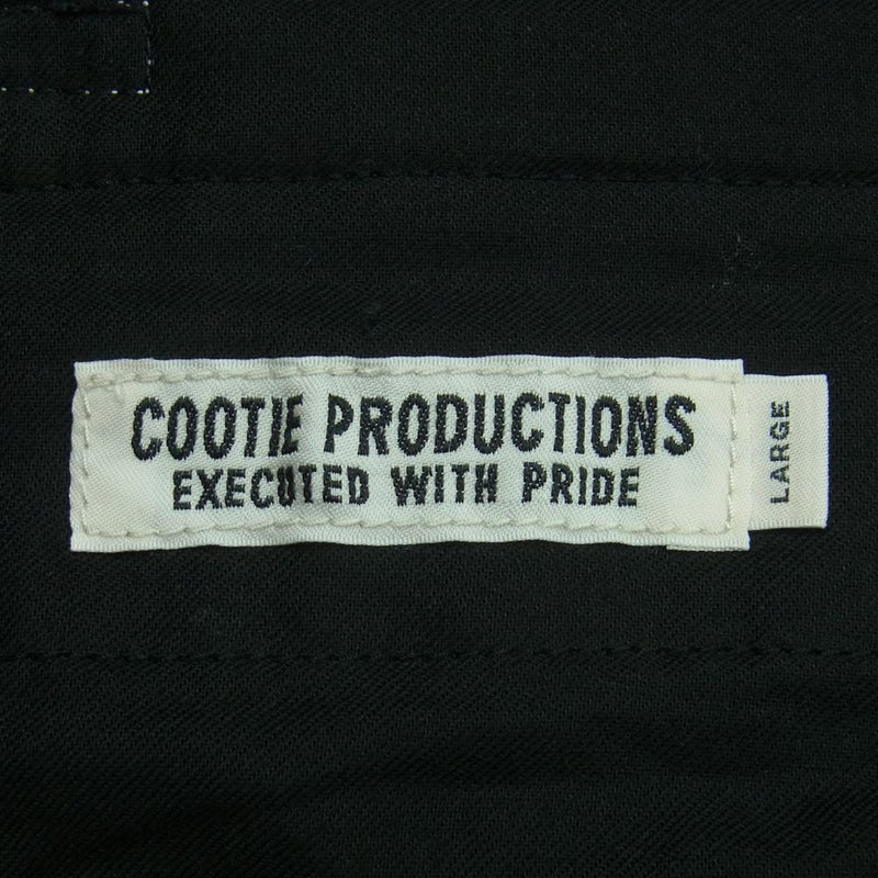 COOTIE クーティー 2タック ワイド イージー スラックス パンツ 日本製 ブラック系 L【中古】