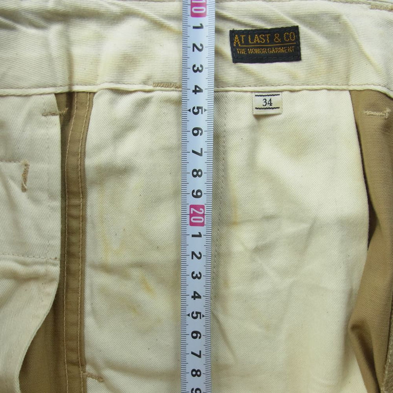 AT LAST アットラスト CHINO Work Pants チノ ワーク パンツ ベージュ系 34【中古】