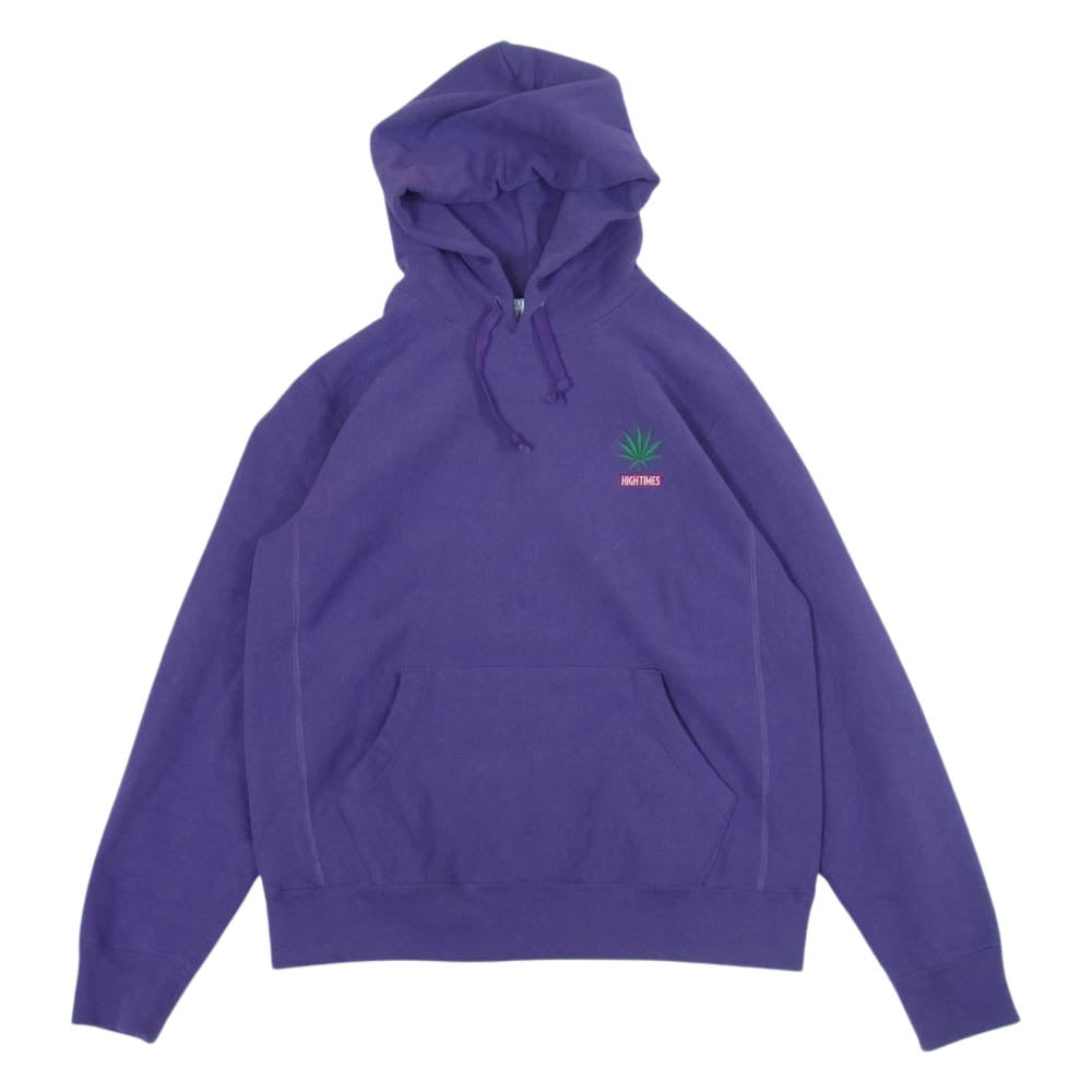 WACKO MARIA ワコマリア HEAVY WEIGHT PULLOVER HOODED SWEAT SHIRT HIGH TIMES 刺繍 ヘビー ウェイト プルオーバー フーデット スウェット パープル系 L【中古】