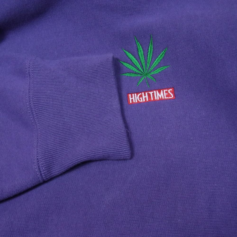 WACKO MARIA ワコマリア HEAVY WEIGHT PULLOVER HOODED SWEAT SHIRT HIGH TIMES 刺繍 ヘビー ウェイト プルオーバー フーデット スウェット パープル系 L【中古】