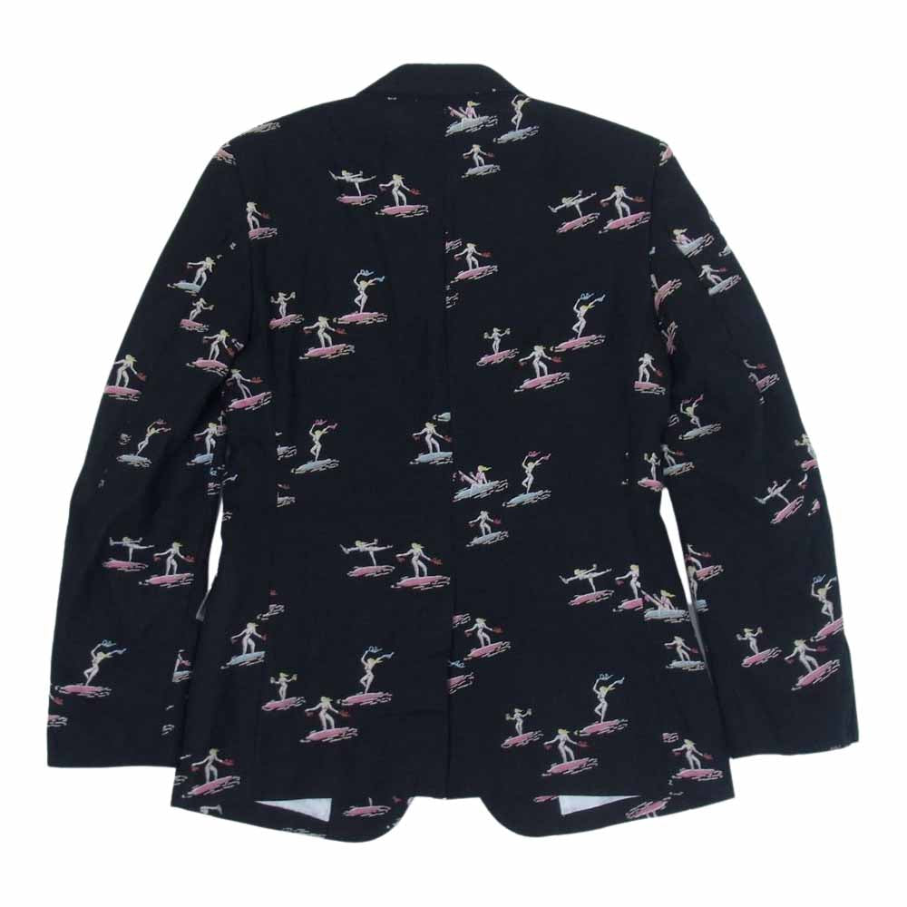 WACKO MARIA ワコマリア 12SS 12SS-LINEN-JK02 サーフ ガール 総柄 リネン 2B テーラード ジャケット ブラック系 M【中古】