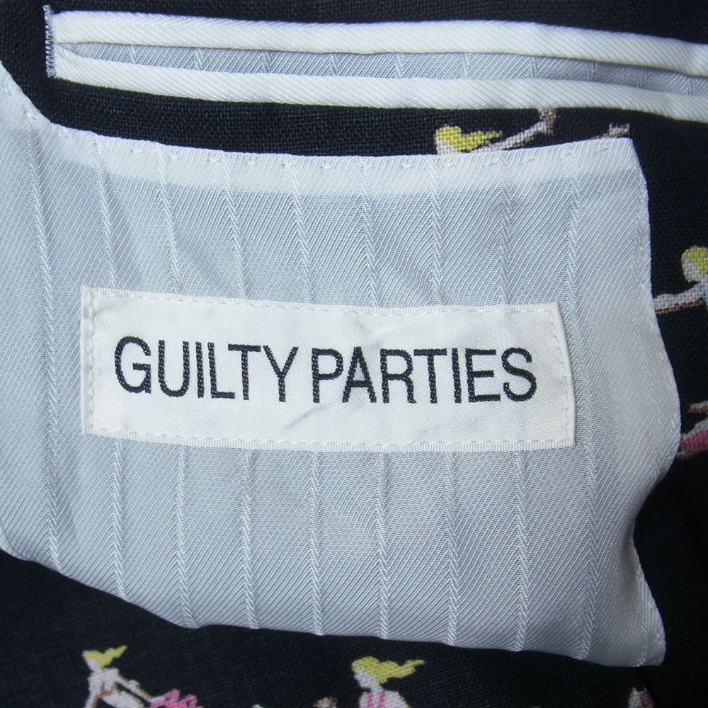 WACKO MARIA ワコマリア 12SS 12SS-LINEN-JK02 サーフ ガール 総柄 リネン 2B テーラード ジャケット ブラック系 M【中古】