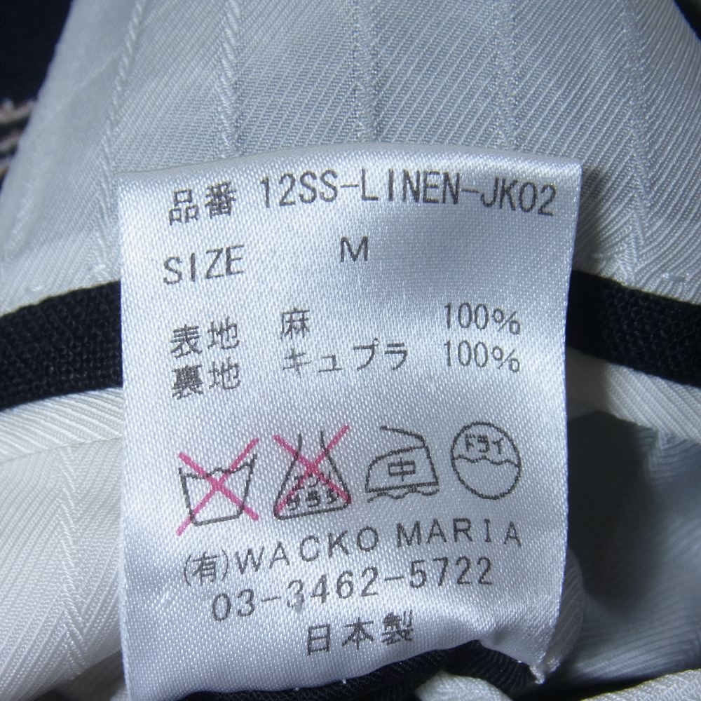 WACKO MARIA ワコマリア 12SS 12SS-LINEN-JK02 サーフ ガール 総柄 リネン 2B テーラード ジャケット ブラック系 M【中古】