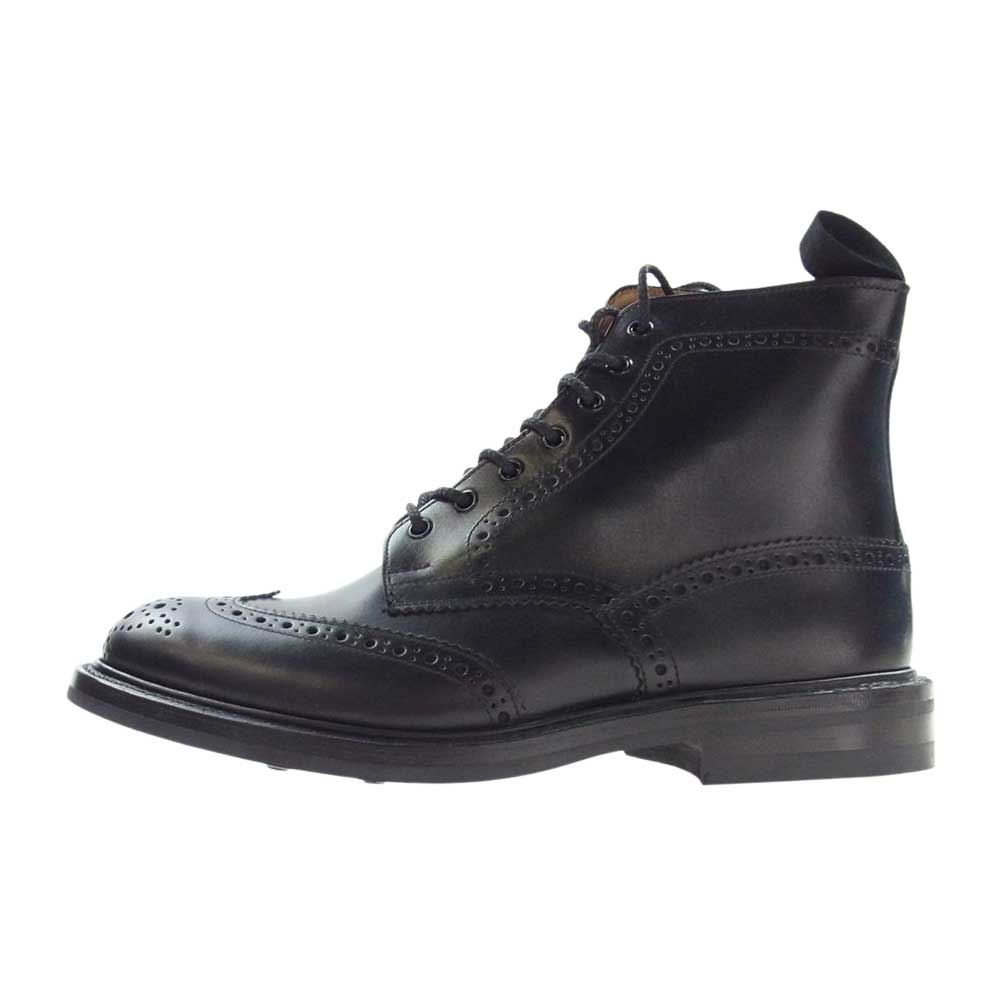 Tricker's トリッカーズ M2508 MALTON モールトン ウィングチップ ダイナイトソール 7アイレット カントリー ブローグ ブーツ ブラック系 9.5【極上美品】【中古】