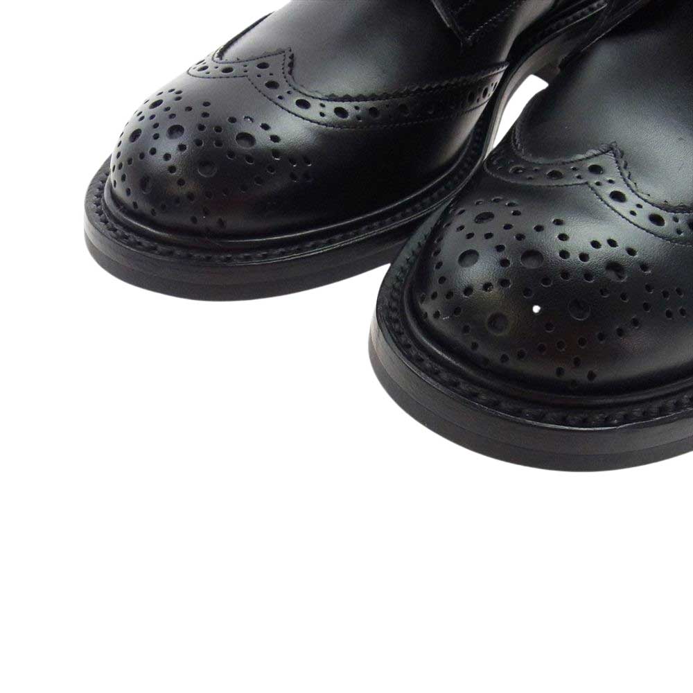 Tricker's トリッカーズ M2508 MALTON モールトン ウィングチップ ダイナイトソール 7アイレット カントリー ブローグ ブーツ ブラック系 9.5【極上美品】【中古】