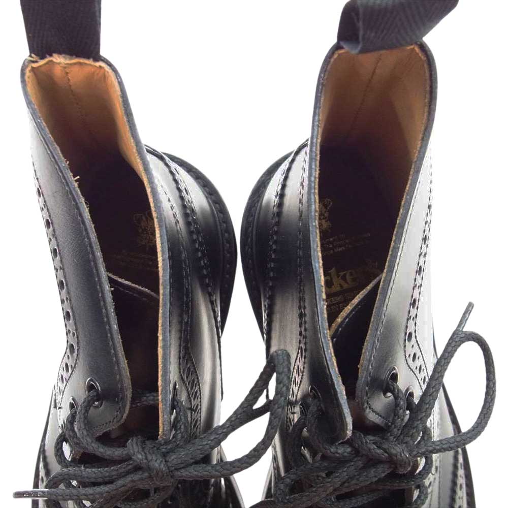 Tricker's トリッカーズ M2508 MALTON モールトン ウィングチップ ダイナイトソール 7アイレット カントリー ブローグ ブーツ ブラック系 9.5【極上美品】【中古】