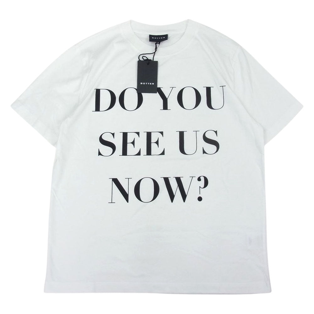 ボッター 3012 SHORT SLV BOTTER CLASSIC TSHIRT DO YOU SEE US NOW? プリント 半袖 Tシャツ ホワイト系 S【美品】【中古】