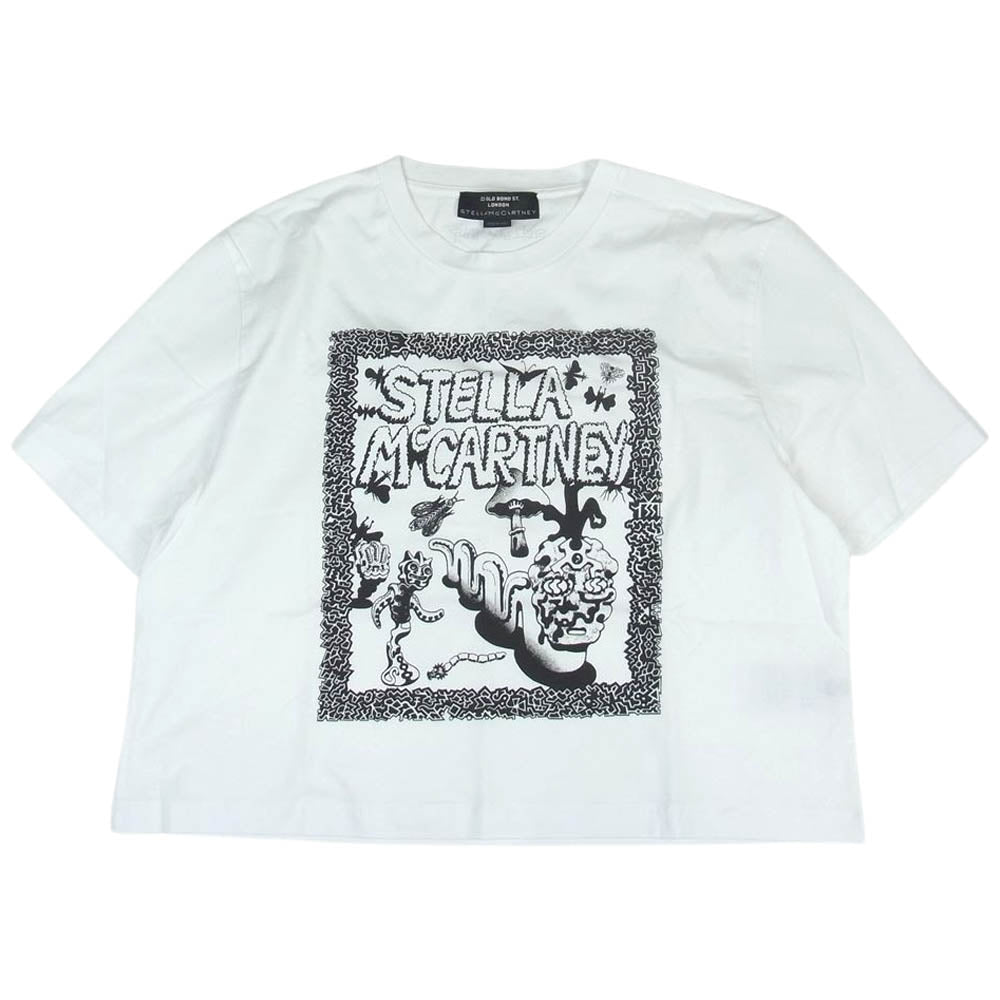 Stella McCartney ステラマッカートニー フレーム デザイン イラスト ロゴ プリント 半袖 Tシャツ ホワイト ホワイト系 M【美品】【中古】
