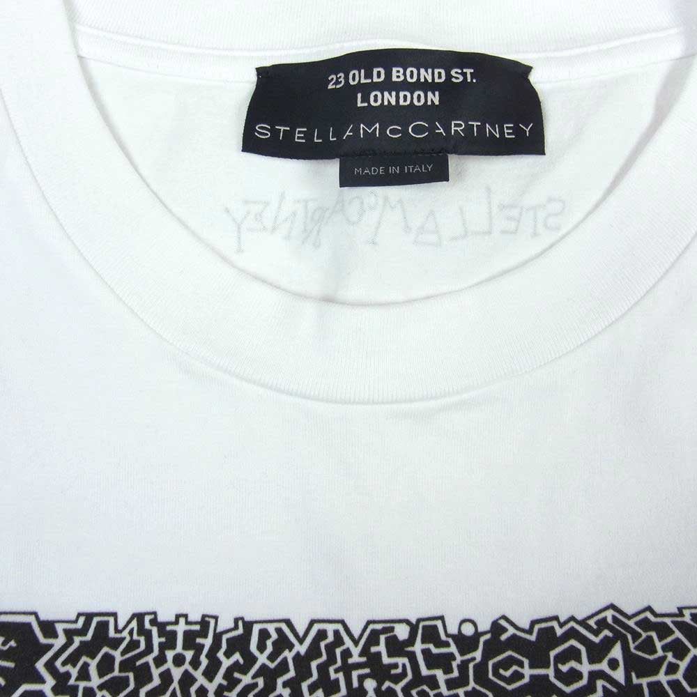 Stella McCartney ステラマッカートニー フレーム デザイン イラスト ロゴ プリント 半袖 Tシャツ ホワイト ホワイト系 M【美品】【中古】