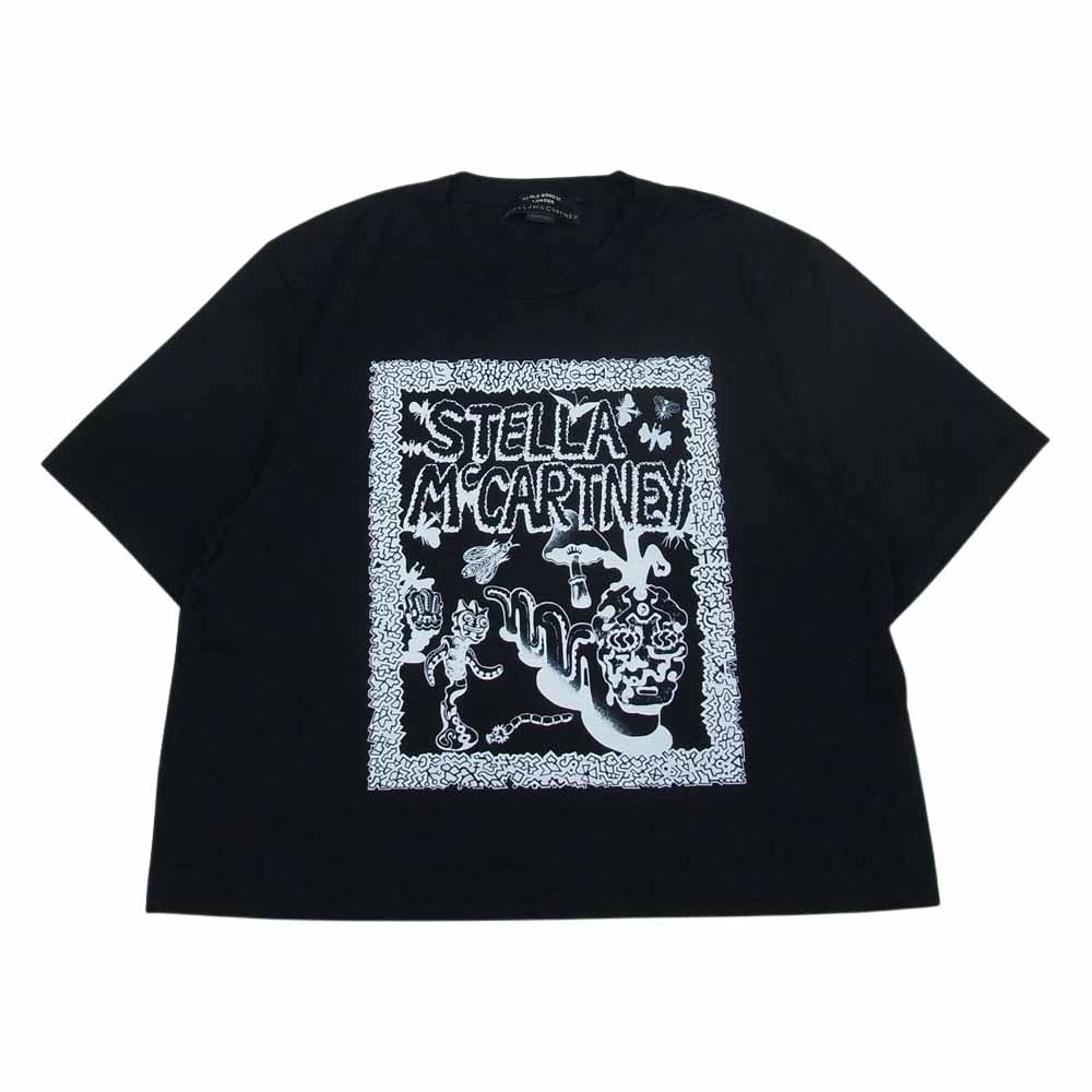 Stella McCartney ステラマッカートニー フレーム デザイン イラスト ロゴ プリント 半袖 Tシャツ ブラック ブラック系 M【美品】【中古】