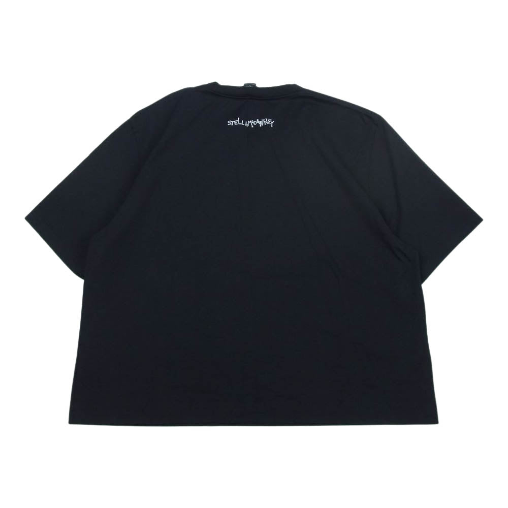 Stella McCartney ステラマッカートニー フレーム デザイン イラスト ロゴ プリント 半袖 Tシャツ ブラック ブラック系 M【美品】【中古】