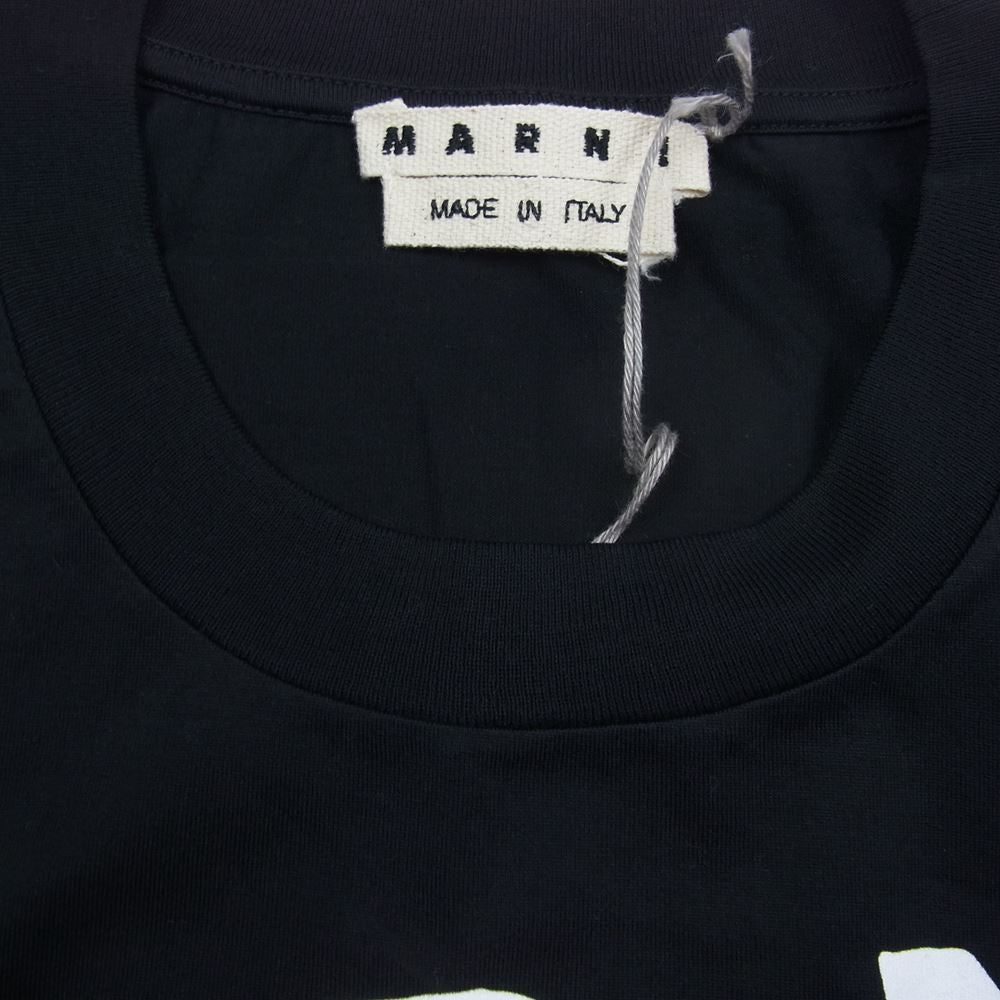 MARNI マルニ HUMU0200AP S23727 国内正規品 ロゴ 半袖 Tシャツ ブラック ブラック系 50【美品】【中古】
