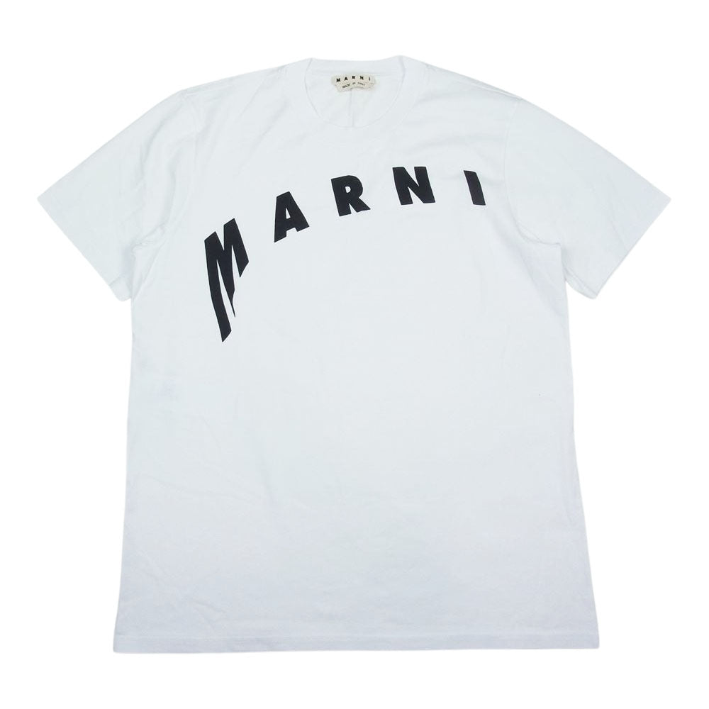 MARNI マルニ 国内正規品 ロゴ 半袖 Tシャツ ホワイト系 48【美品】【中古】