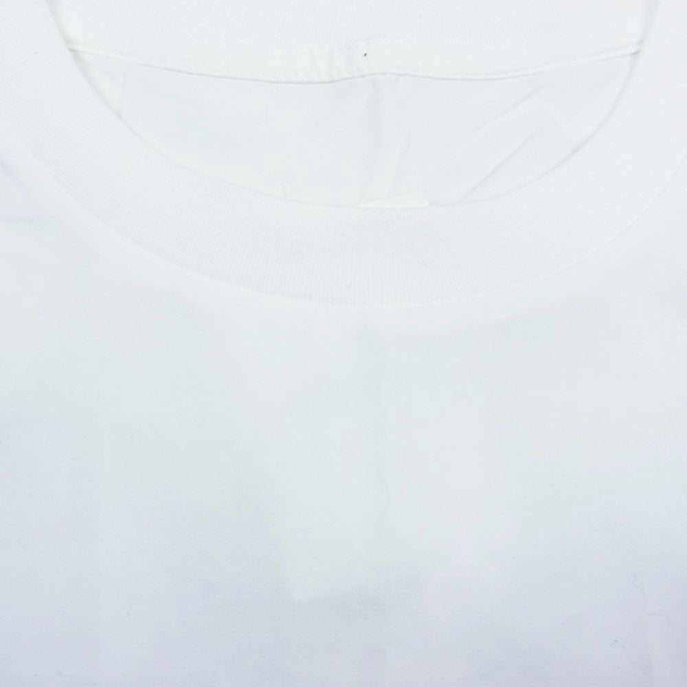 MAISON MARGIELA メゾンマルジェラ S52NC0280 S47294 国内正規品 MM6 エムエムシックス オーバーサイズ シャツ生地 ロゴプリント クルーネック 半袖 Tシャツ ホワイト ホワイト系 36【美品】【中古】