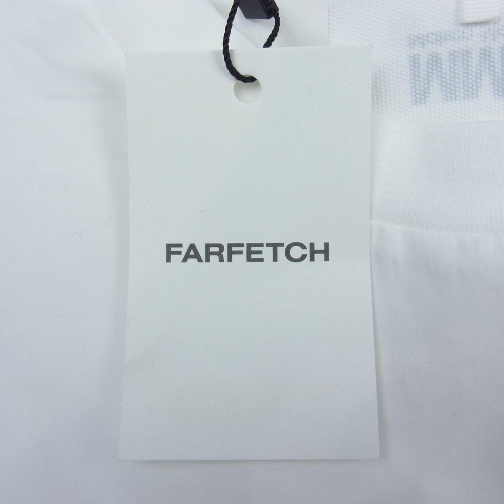 MAISON MARGIELA メゾンマルジェラ S52NC0280 S47294 国内正規品 MM6 エムエムシックス オーバーサイズ シャツ生地 ロゴプリント クルーネック 半袖 Tシャツ ホワイト ホワイト系 36【美品】【中古】