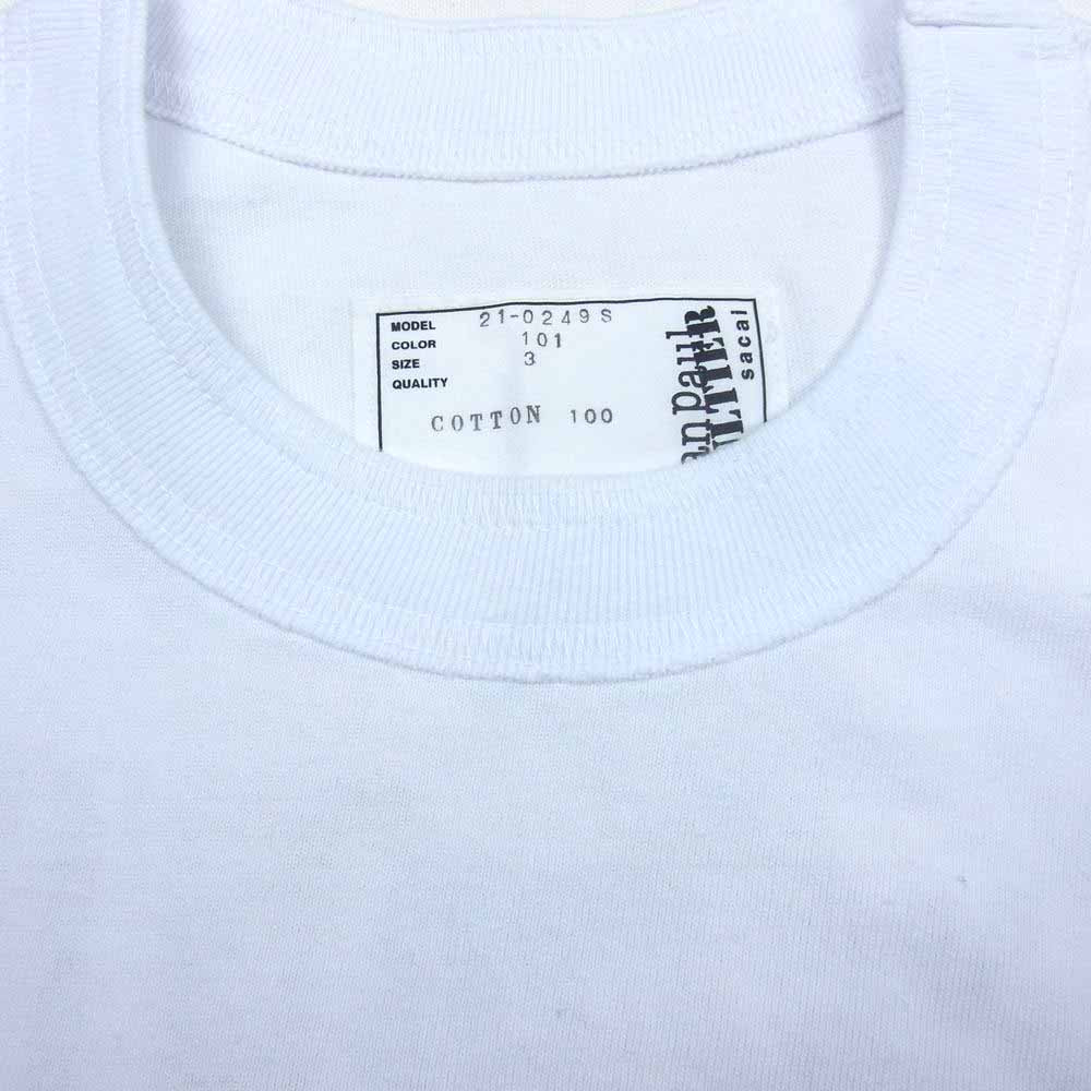 Sacai サカイ 21AW 21-0249S Enfants Terribles Print T-Shirt ロゴ プリントTシャツ ホワイト ホワイト系 3【美品】【中古】