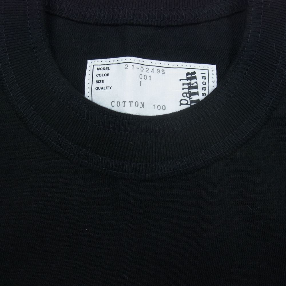 Sacai サカイ 21AW Enfants Terribles Print T-Shirt ロゴ プリントTシャツ ブラック ブラック系 1【美品】【中古】