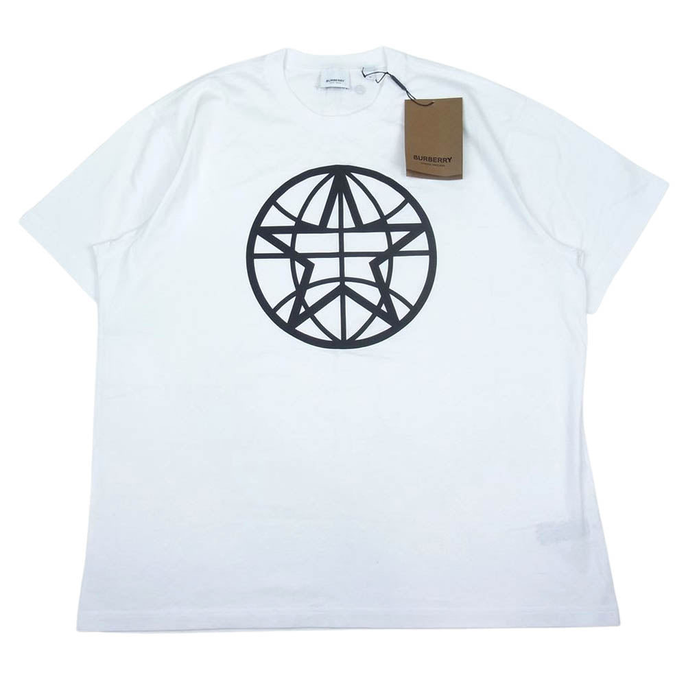 BURBERRY バーバリー 8030917 GLOBE STAR プリント クルーネック 半袖 Tシャツ ホワイト ホワイト系 M【美品】【中古】