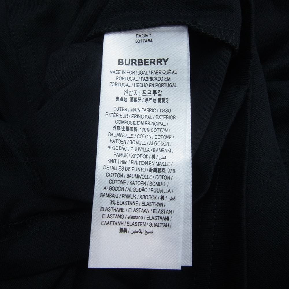 BURBERRY バーバリー 8017484 EMERSON TB プリント 半袖 Tシャツ ブラック ブラック系 M【美品】【中古】